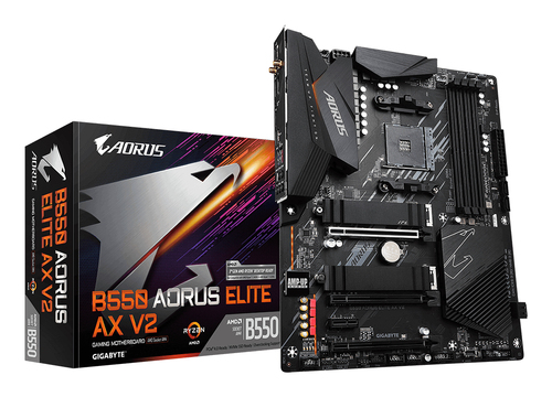 GIGABYTE B550 AORUS ELITE AX V2, AMD, Socket AM4, AMD Ryzen 3000 Series, AMD Ryzen 4000 Series, AMD Ryzen 5000 Series, Socket AM4, DDR4-SDRAM, 128 GB
